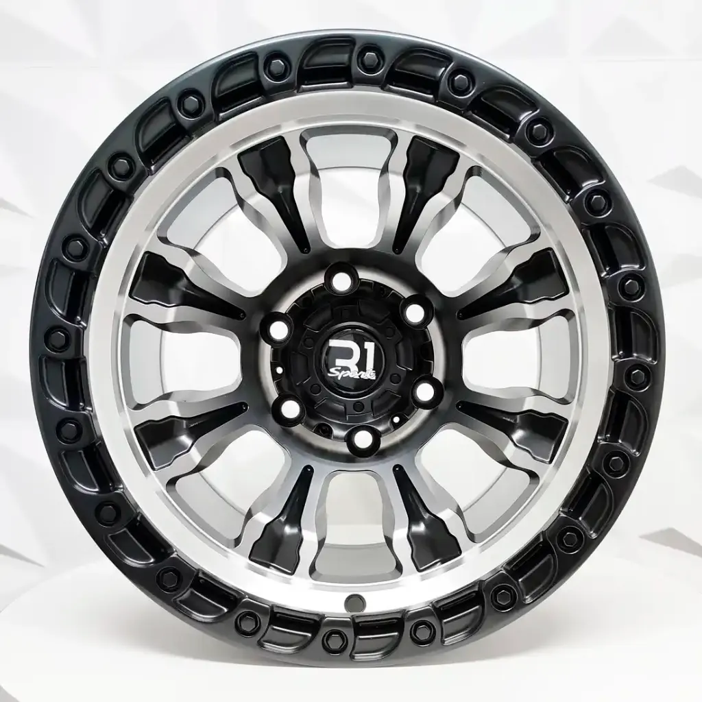 RIN 15X10 6-139.7 R1 SPORT X015 MATE BLACK MACHINE FACE ET-44 CB108