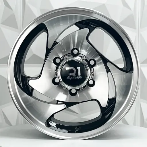 [166584] RIN 16X8 6-139.7 R1 SPORT 1070 BLACK MACHINE FACE MACHINE LIP ET-15 CB106